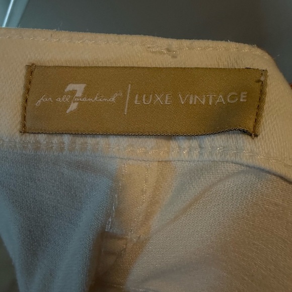 7 For All Mankind Women's Cream Straight Leg Jeans - Picture 3 of 6